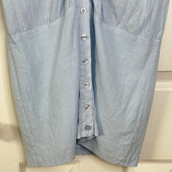Song of Style Linen Blend Mini Dress Front Cutout Light Blue Size Small - Picture 7 of 12